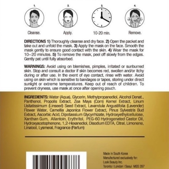 Masque Bar Sheet MASK Hydrating Calming Gold Foil Lavender - Picture 6 of 7